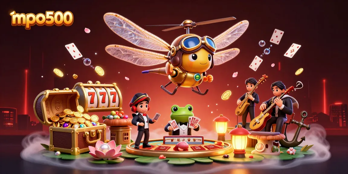 Experience the excitement of mpo500 with dynamic slot reels, a lively croupier, and colorful casino atmosphere.
